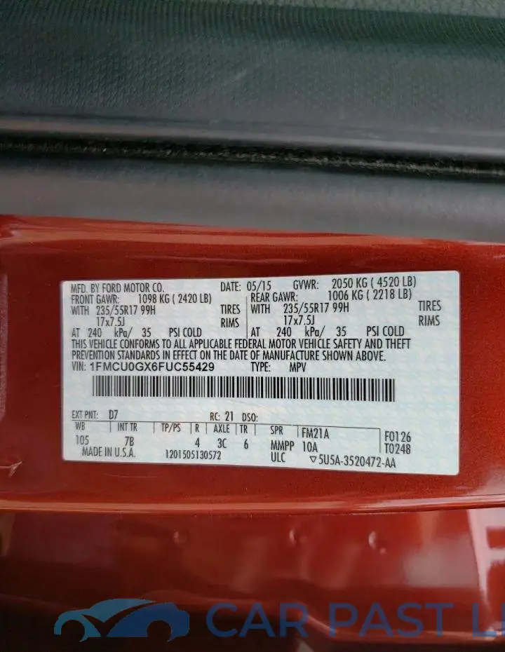 1FMCU0GX6FUC55429# 12