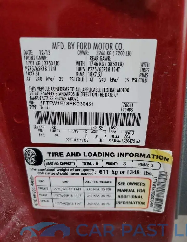1FTFW1ET8EKD30451# 12