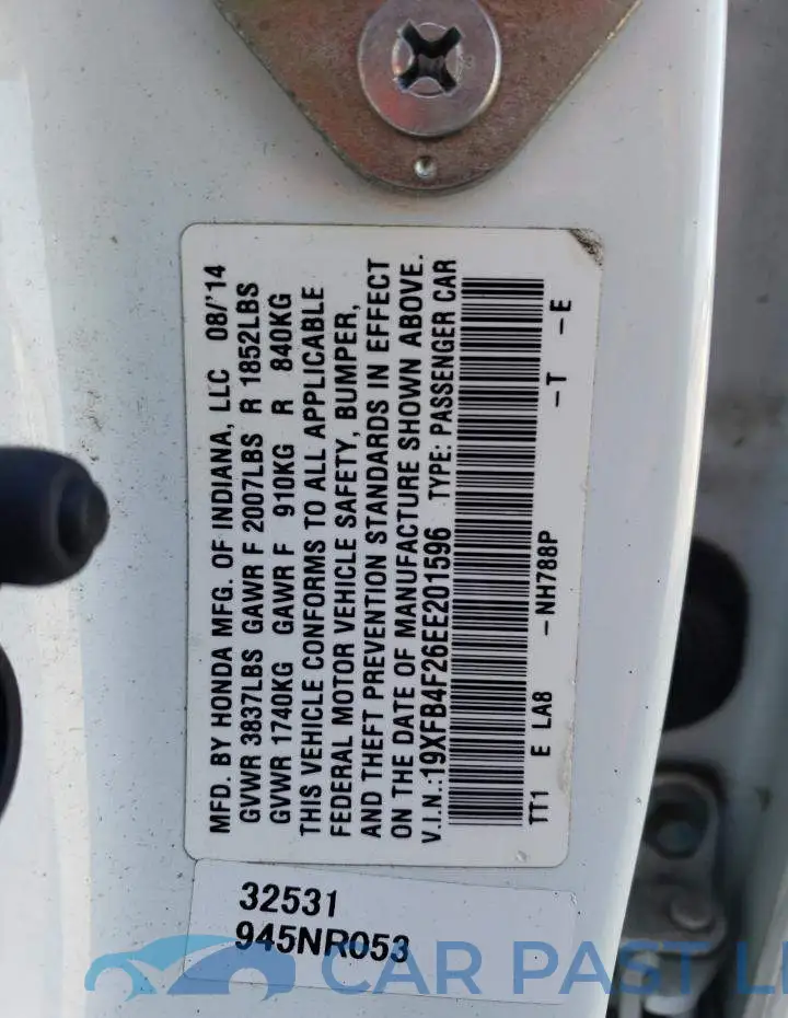 19XFB4F26EE201596# 13