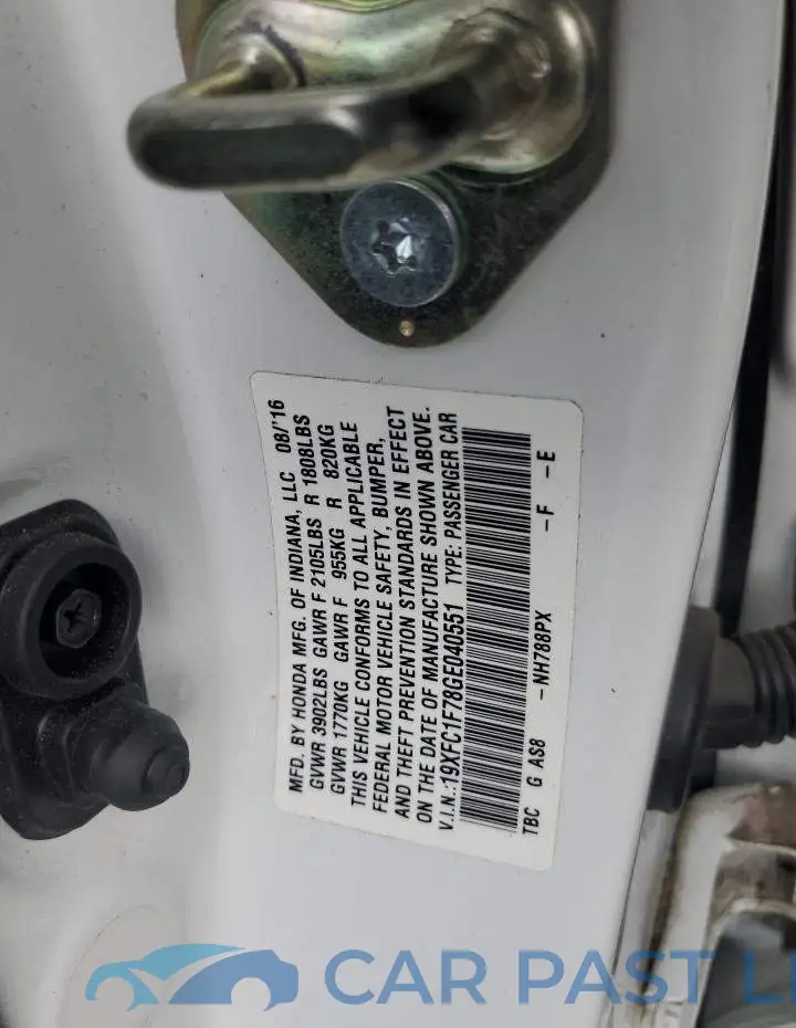 19XFC1F78GE040551# 12