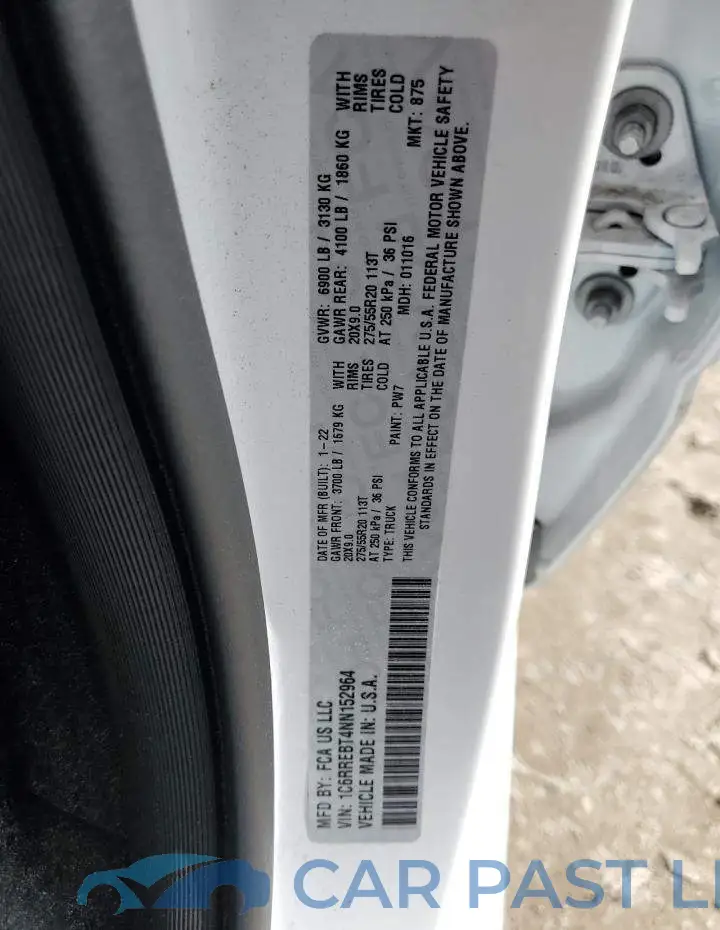 1C6RREBT4NN152964# 12