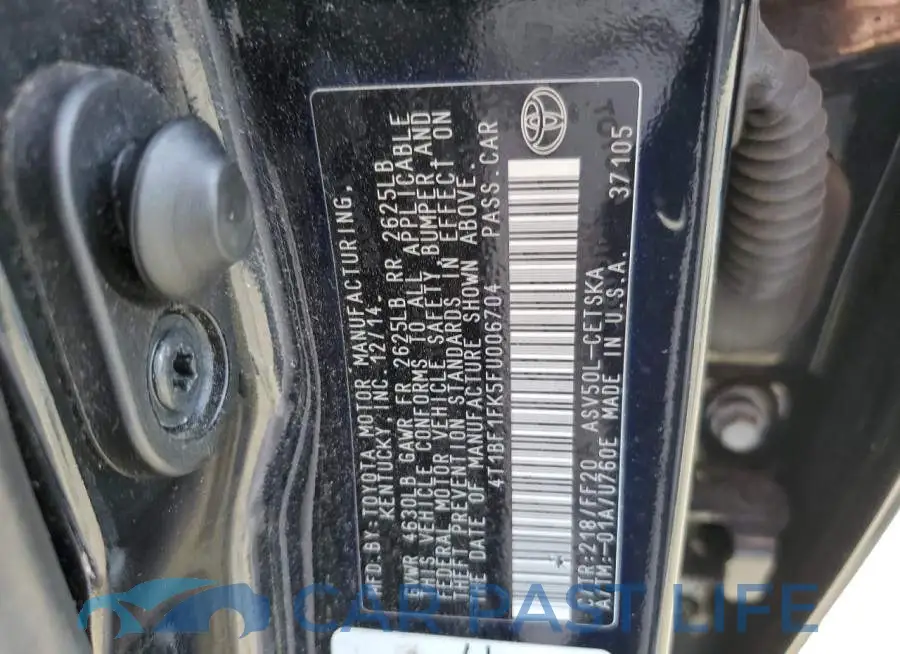 4T1BF1FK5FU006704# 12