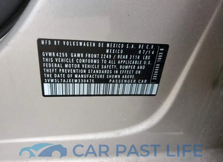 3VW3L7AJXEM330475# 13