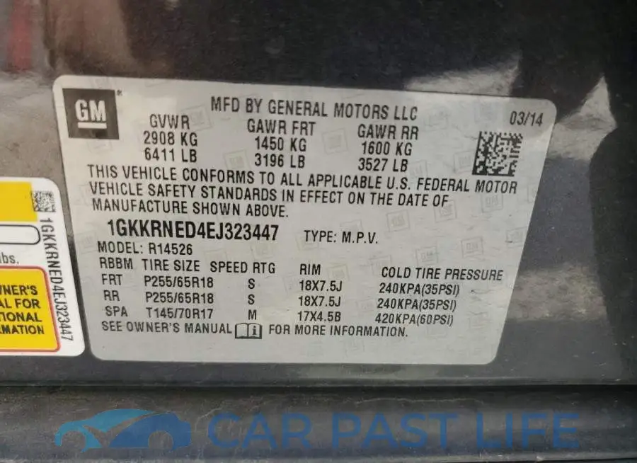 1GKKRNED4EJ323447# 13