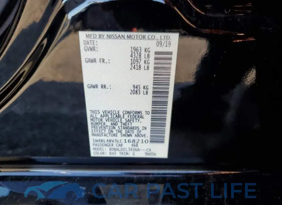 1N4BL4BV3LC168210# 12
