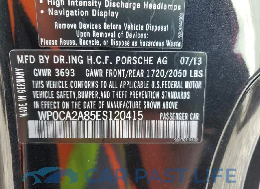 WP0CA2A85ES120415# 12