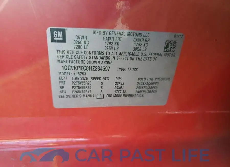 1GCVKPEC8HZ234597# 12