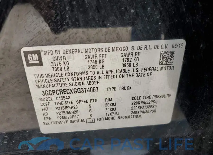 3GCPCRECXGG374067# 12