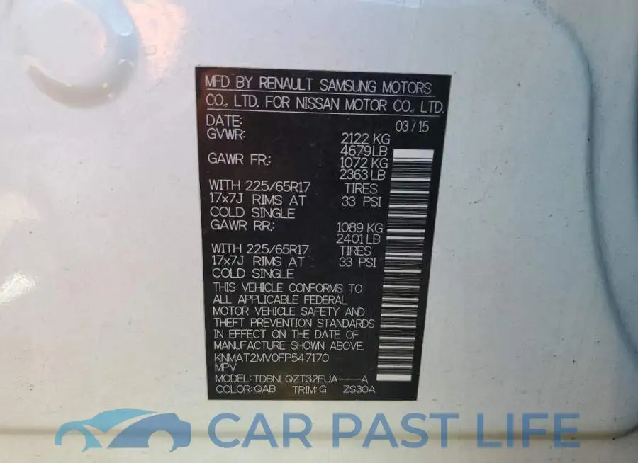 KNMAT2MV0FP547170# 12