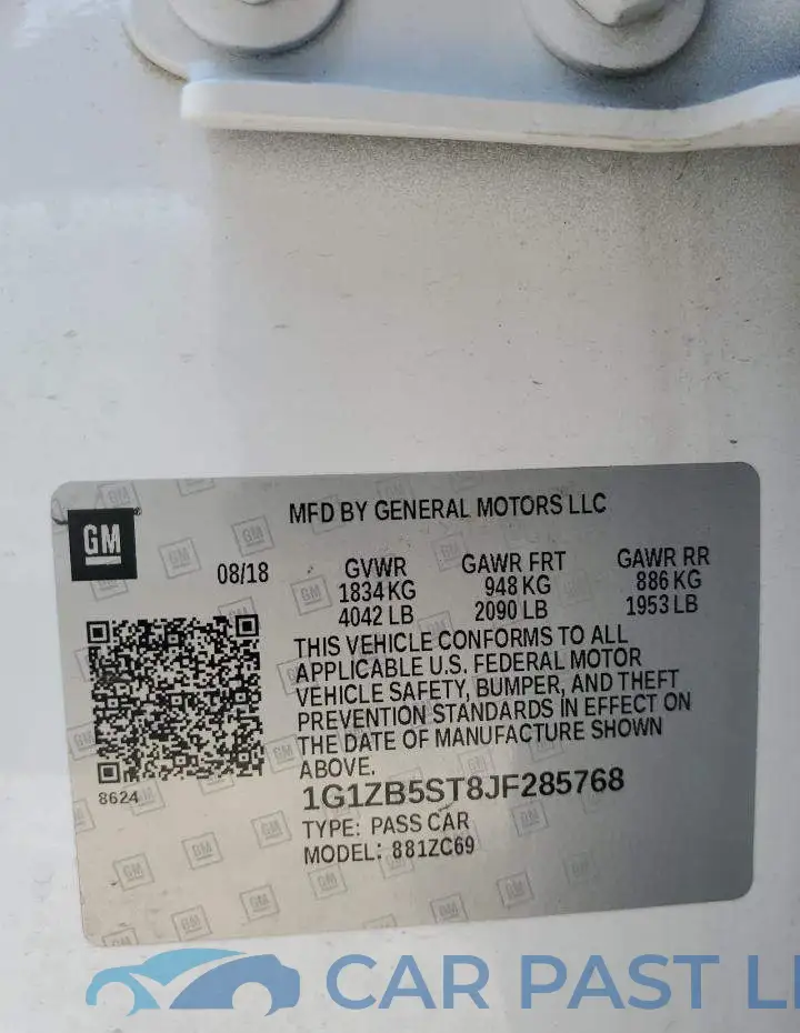 1G1ZB5ST8JF285768# 12