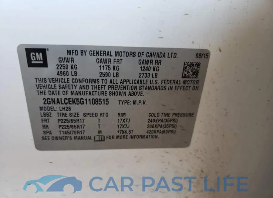 2GNALCEK5G1108515# 13