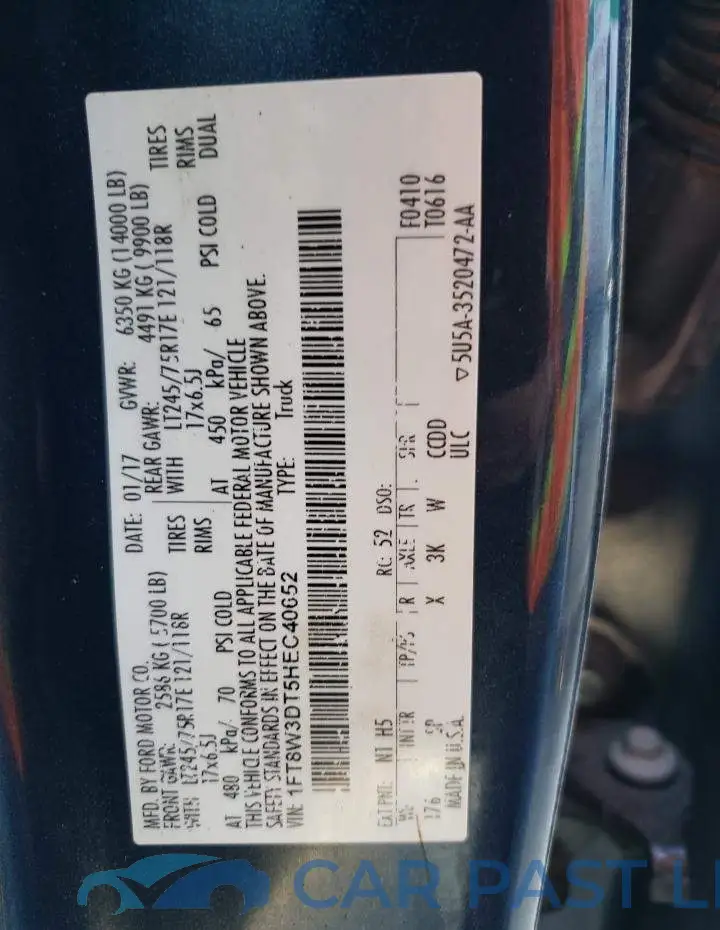 1FT8W3DT5HEC40652# 12