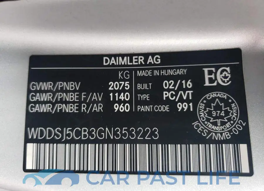 WDDSJ5CB3GN353223# 12