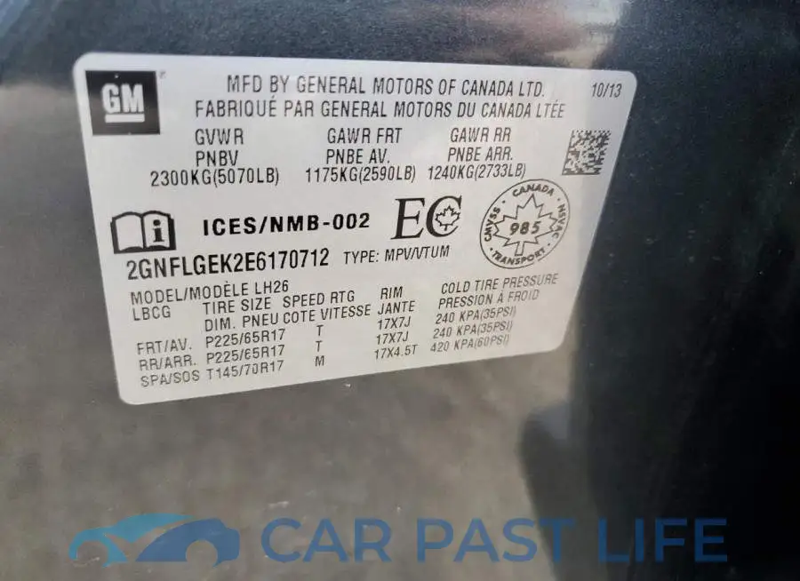 2GNFLGEK2E6170712# 12