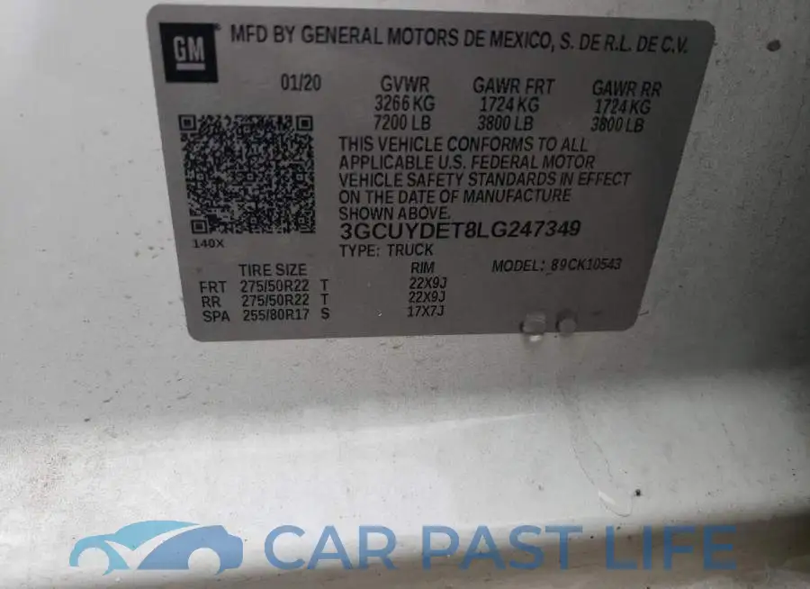 3GCUYDET8LG247349# 12