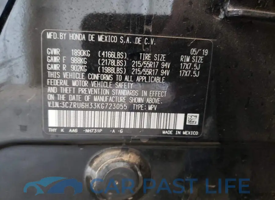 3CZRU6H33KG723055# 13