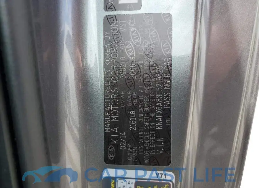 KNAFX6A83E5219829# 12