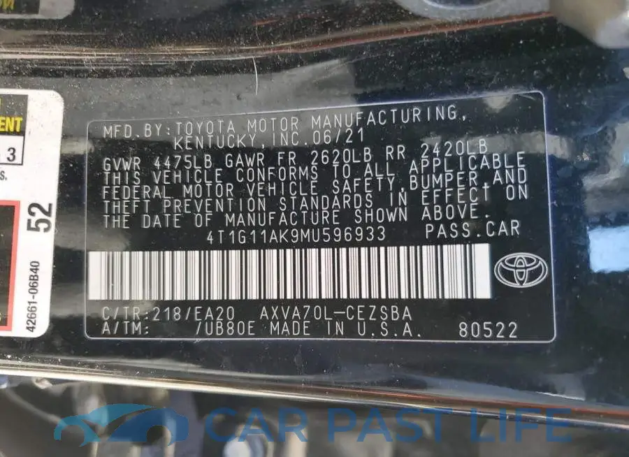 4T1G11AK9MU596933# 12