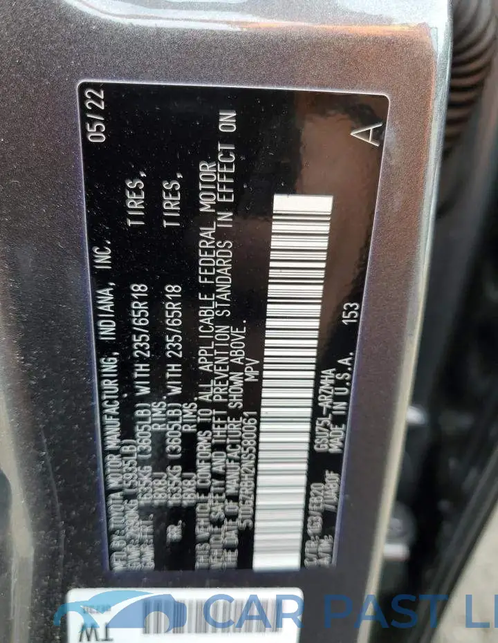 5TDGZRBH2NS580061# 12