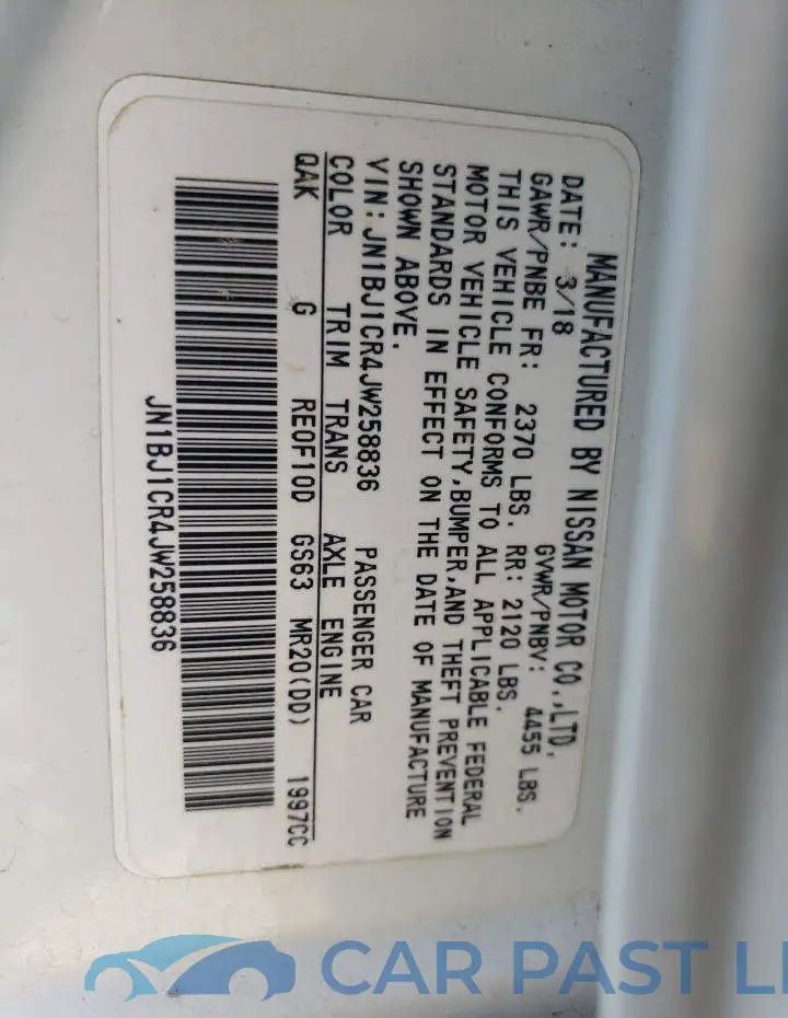 JN1BJ1CR4JW258836# 14