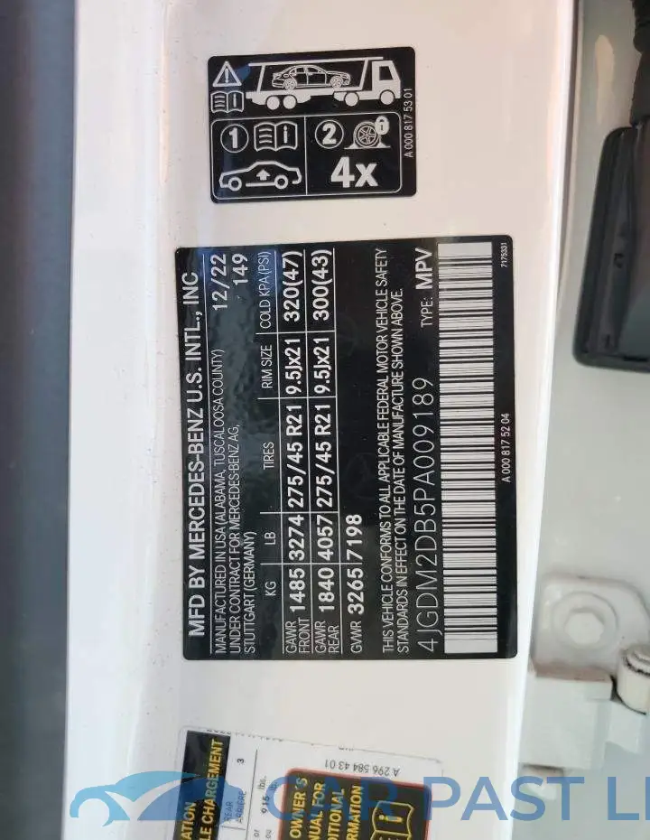 4JGDM2DB5PA009189# 12