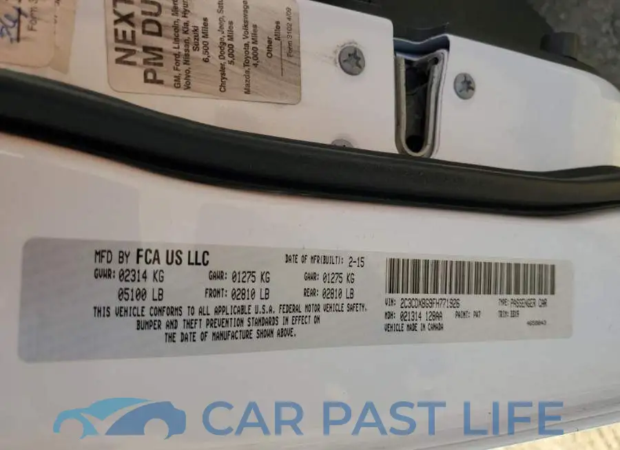 2C3CDXBG9FH771926# 12