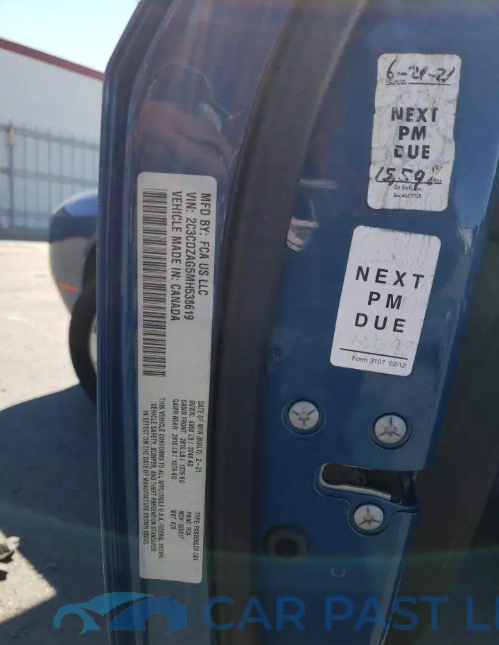2C3CDZAG5MH538619# 12