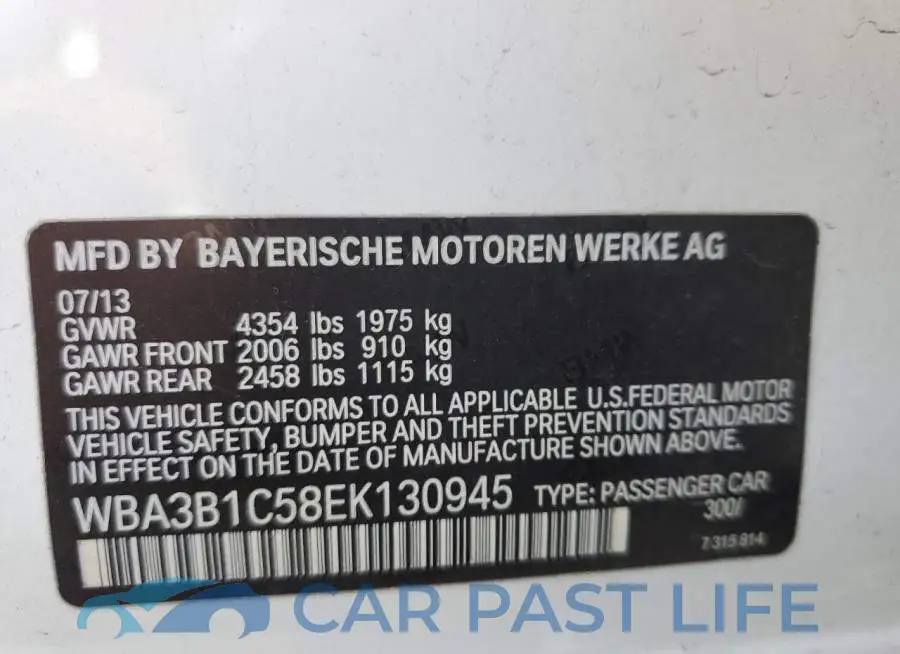 WBA3B1C58EK130945# 12