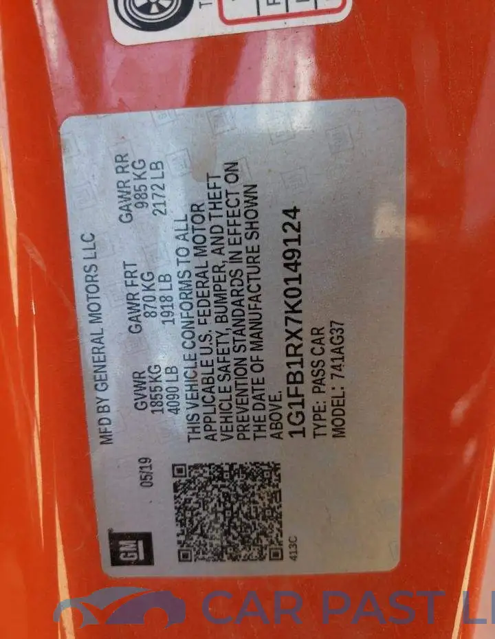 1G1FB1RX7K0149124# 12