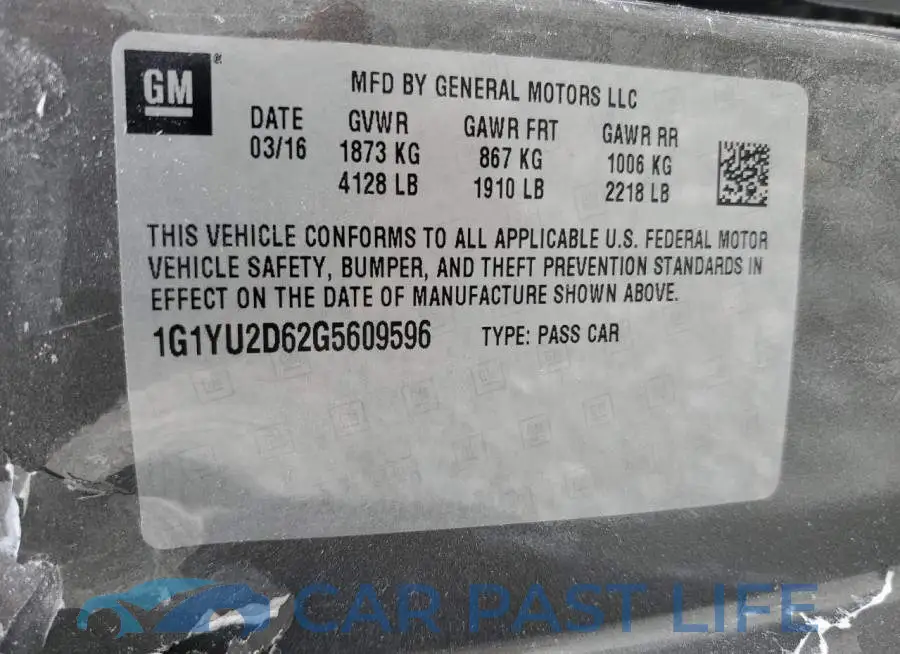 1G1YU2D62G5609596# 12
