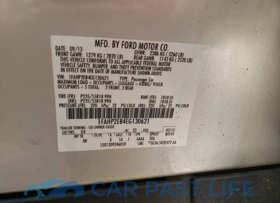 1FAHP2E84EG130621# 12