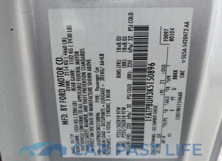 1FATP8UH3K5150896# 12