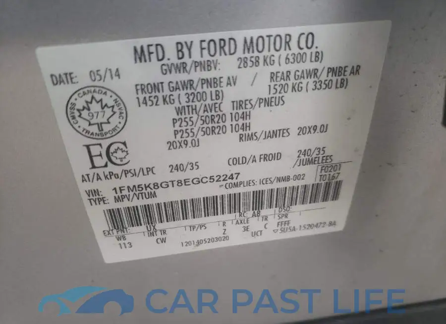 1FM5K8GT8EGC52247# 13