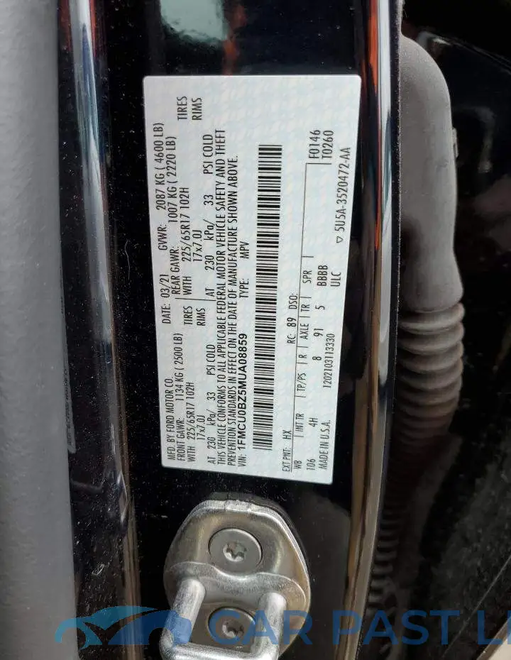 1FMCU0BZ5MUA08859# 12