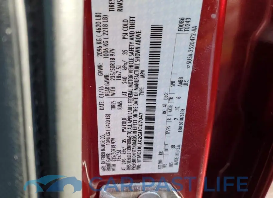 1FMCU0JX2GUC07047# 14