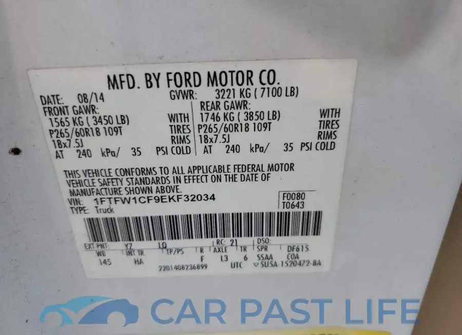 1FTFW1CF9EKF32034# 12