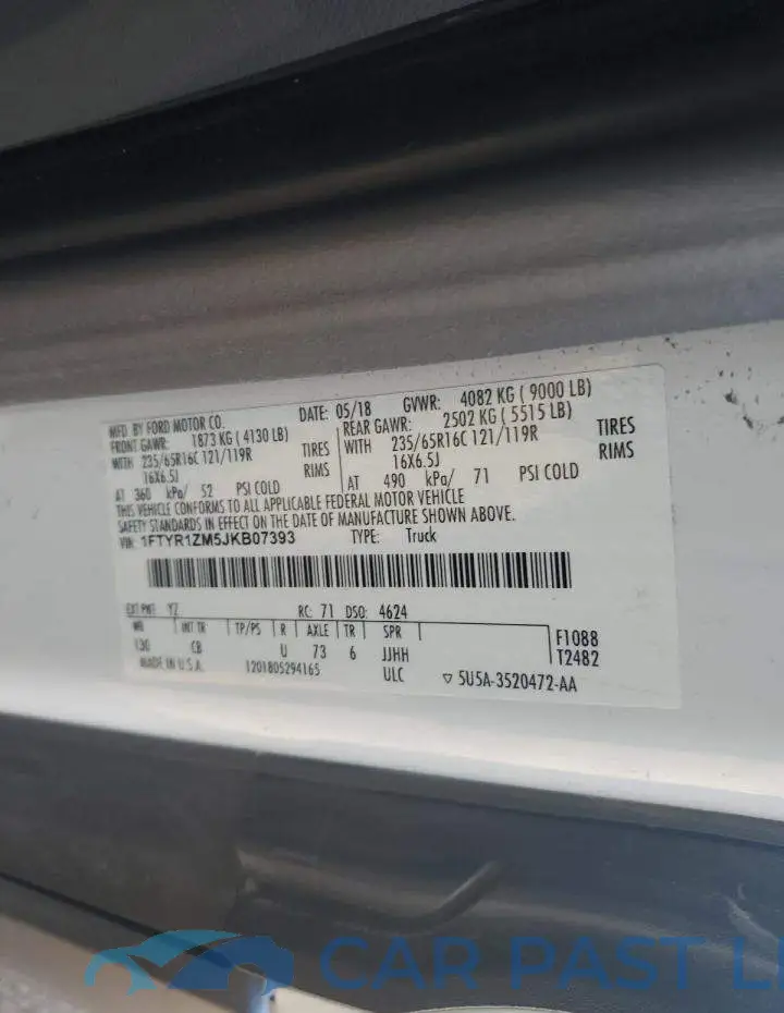 1FTYR1ZM5JKB07393# 12