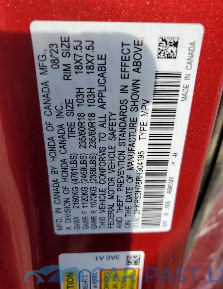2HKRS3H78RH304195# 13