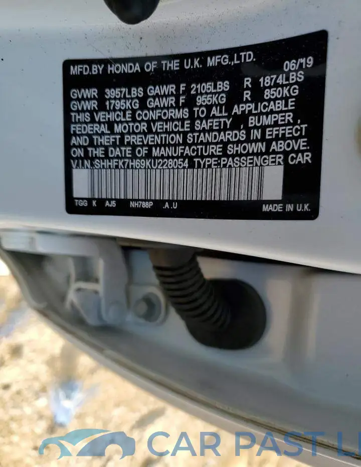 SHHFK7H69KU228054# 12