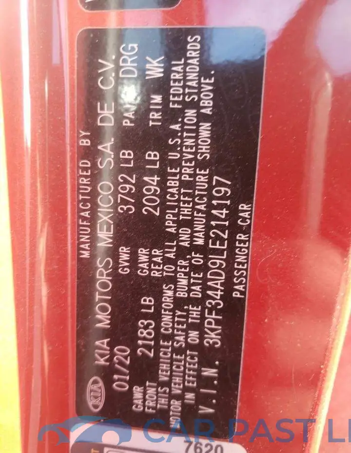 3KPF34AD9LE214197# 13