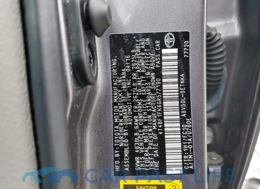 4T4BF1FK6GR577190# 13