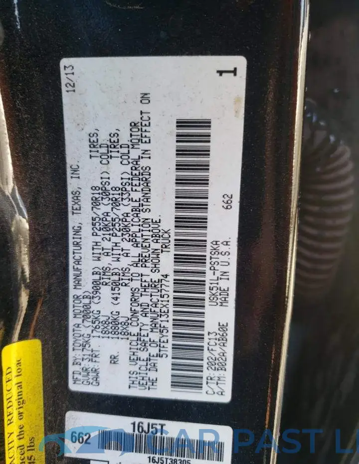 5TFEY5F13EX157774# 12