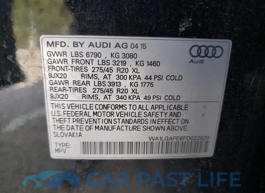 WA1LGAFE6FD022629# 12