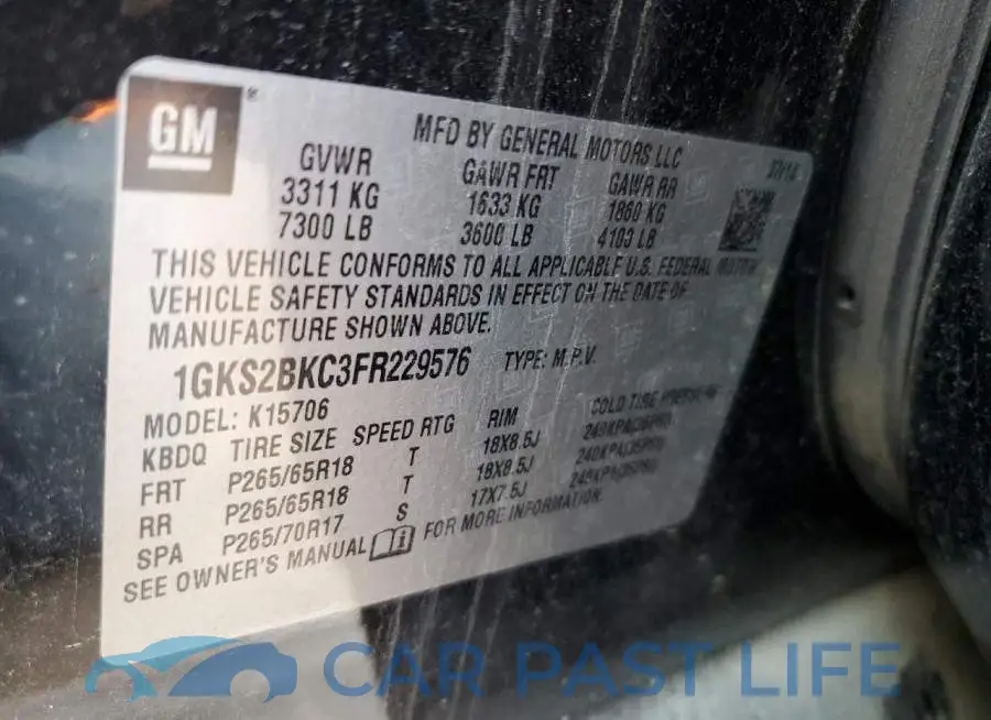 1GKS2BKC3FR229576# 14