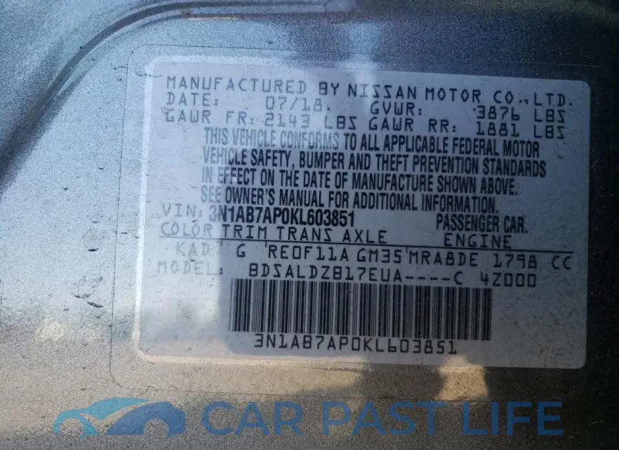 3N1AB7AP0KL603851# 12