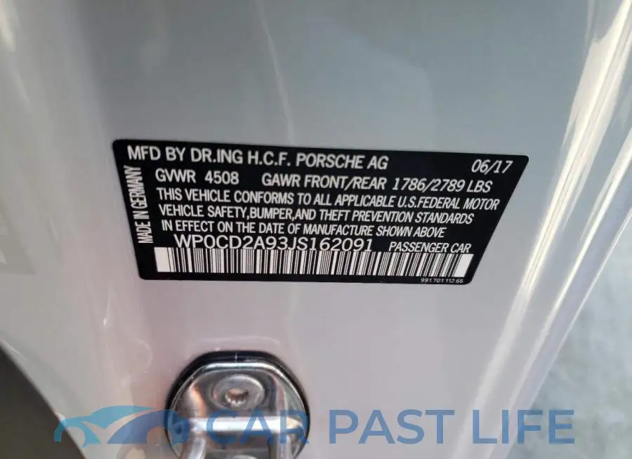 WP0CD2A93JS162091# 12