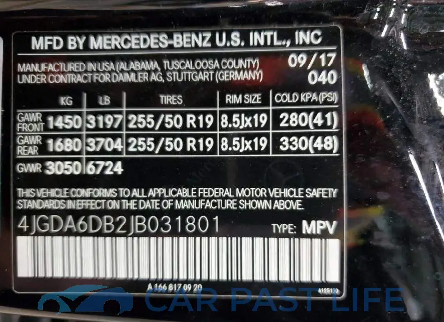 4JGDA6DB2JB031801# 12