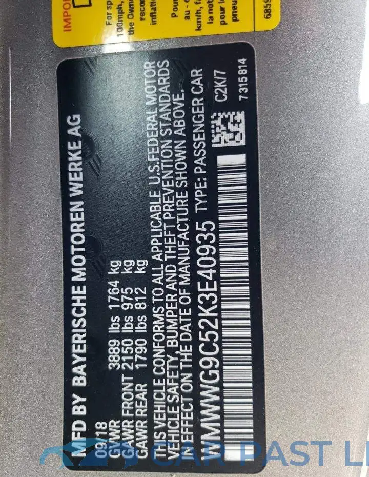 WMWWG9C52K3E40935# 12