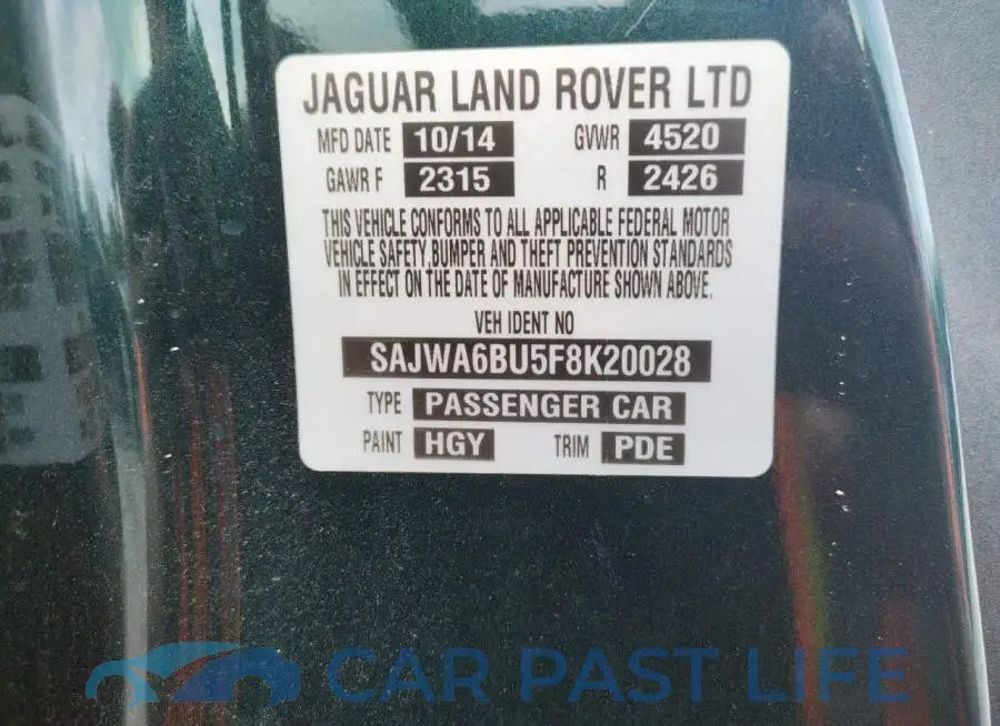 SAJWA6BU5F8K20028# 12