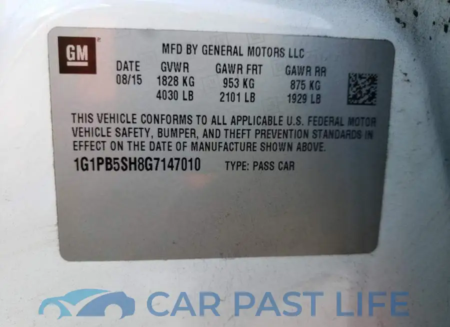 1G1PB5SH8G7147010# 12
